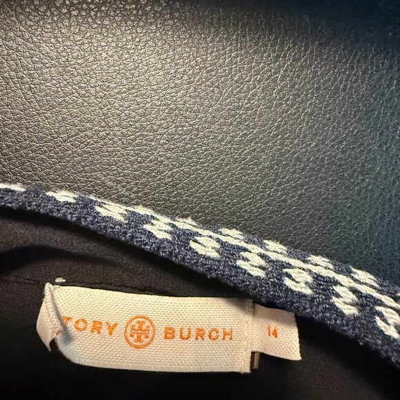 Tory Burch Silk Drawstring Tunic Color: black Size: 14 - Picture 8 of 9